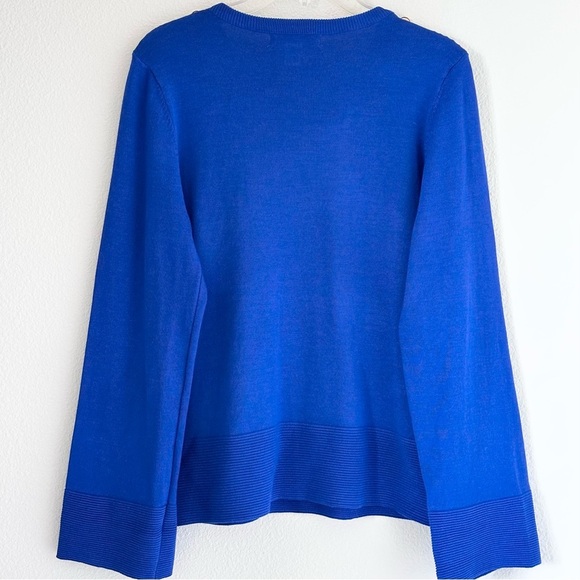By Design Women's Blue Sweater with Gold Button Detail - Picture 2 of 2